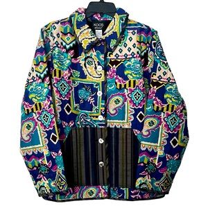 Vintage Koos of Course Floral Paisley Silk Quilted Blazer Jacket NWOT Size M
